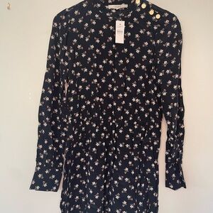 LOFT Navy Floral Dress